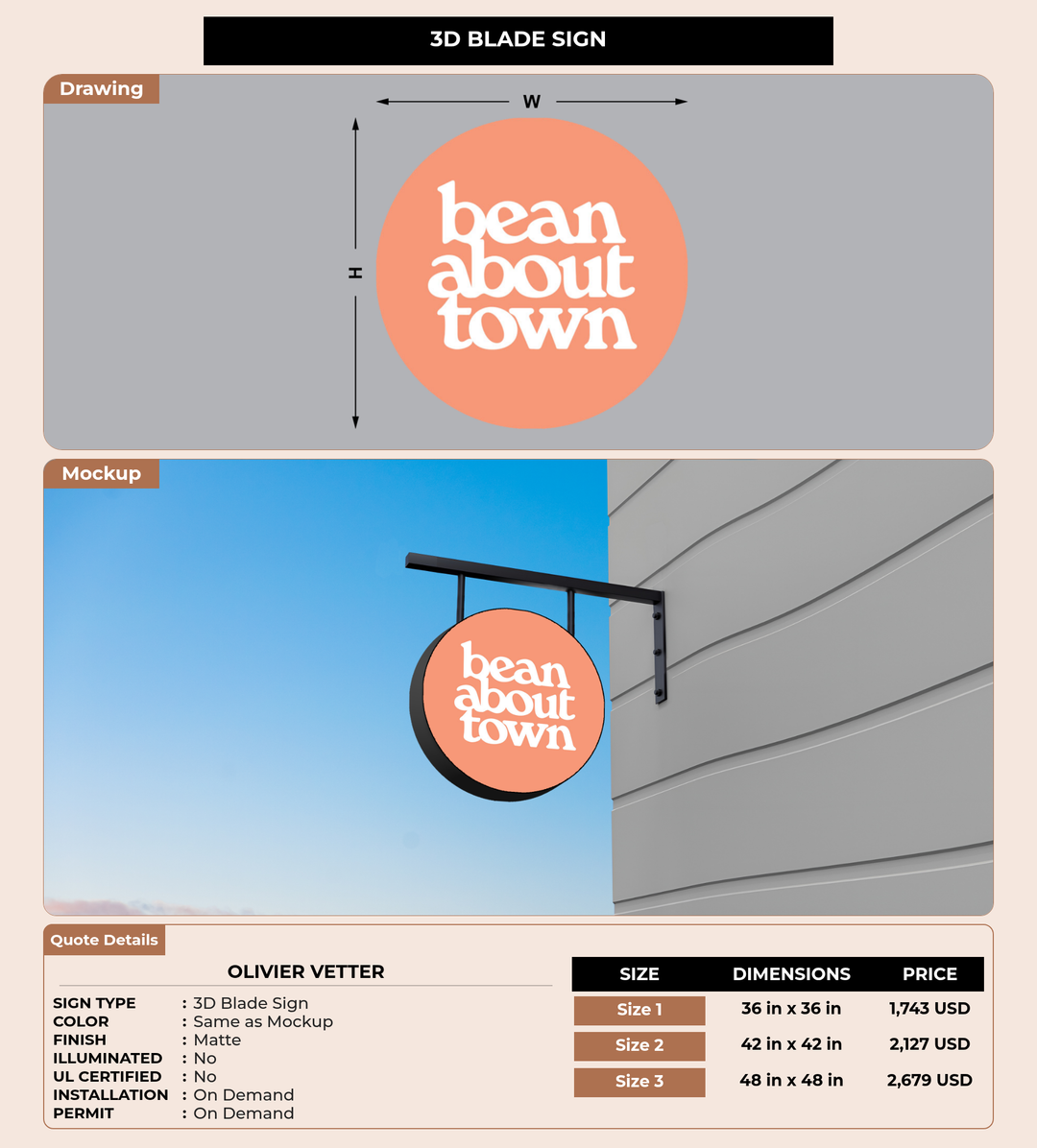 CUSTOM MOCKUP SIGN FOR Olivier vetter