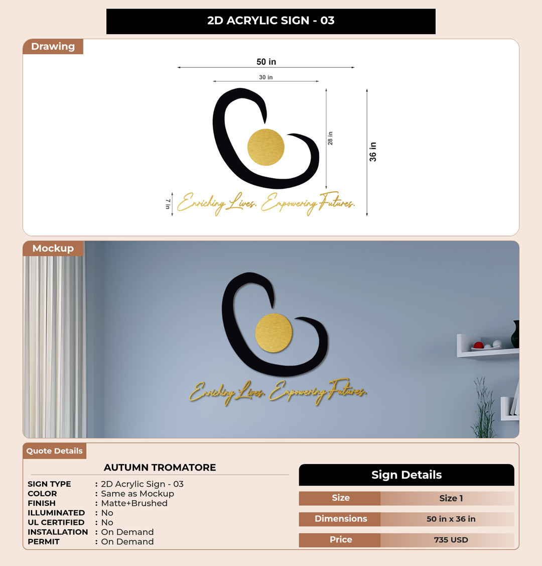 CUSTOM MOCKUP SIGN FOR Autumn Tromatore