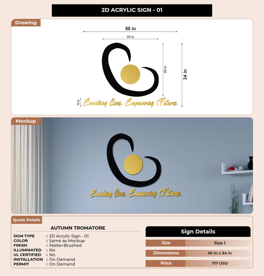 CUSTOM MOCKUP SIGN FOR Autumn Tromatore