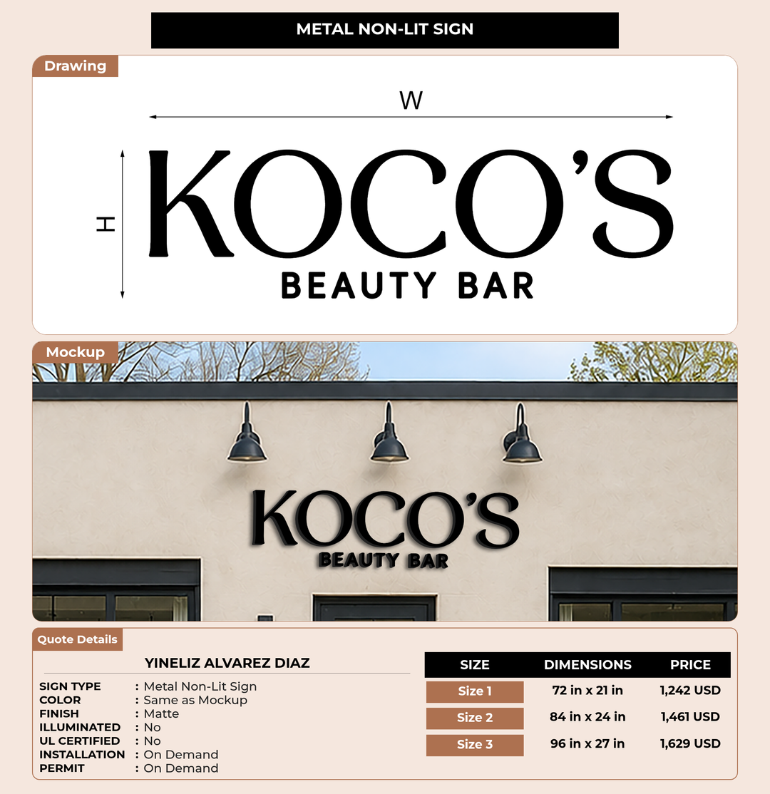 CUSTOM MOCKUP SIGN FOR Yineliz Alvarez Diaz