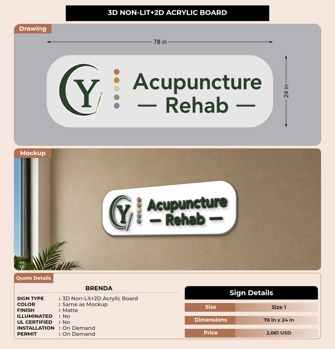 CUSTOM MOCKUP SIGN FOR Brenda