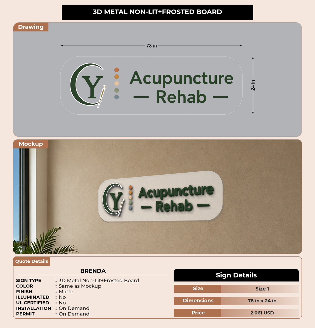 CUSTOM MOCKUP SIGN FOR Brenda