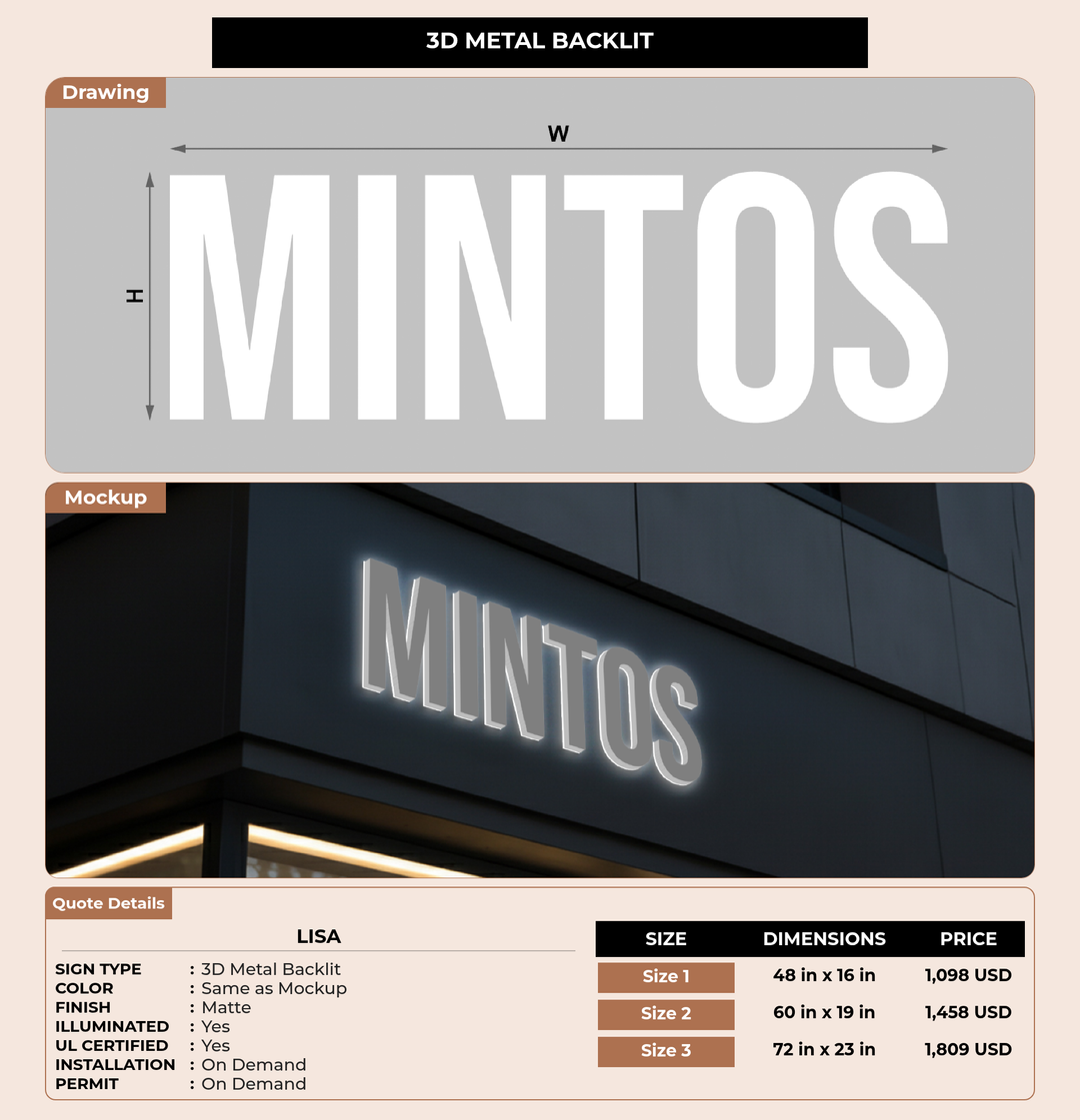 CUSTOM MOCKUP SIGN FOR Lisa