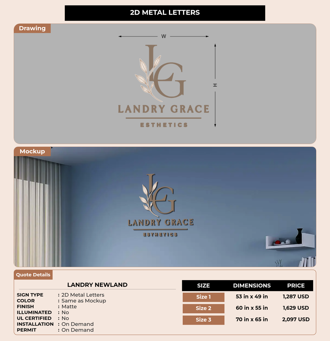 CUSTOM MOCKUP SIGN FOR Landry Newland