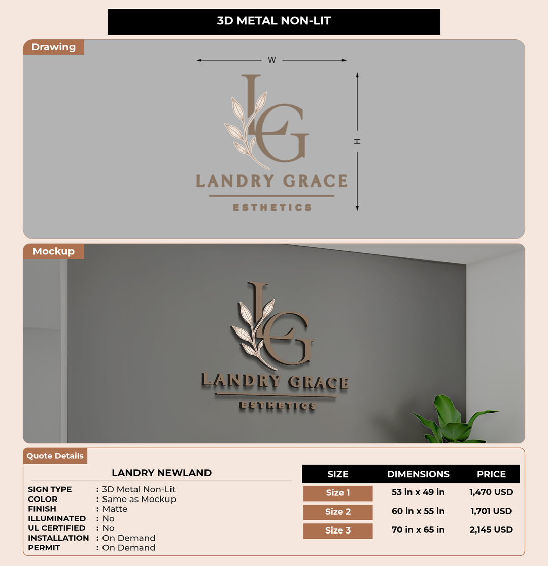 CUSTOM MOCKUP SIGN FOR Landry Newland
