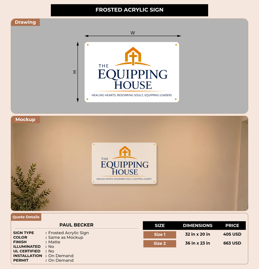 CUSTOM MOCKUP SIGN FOR Paul Becker