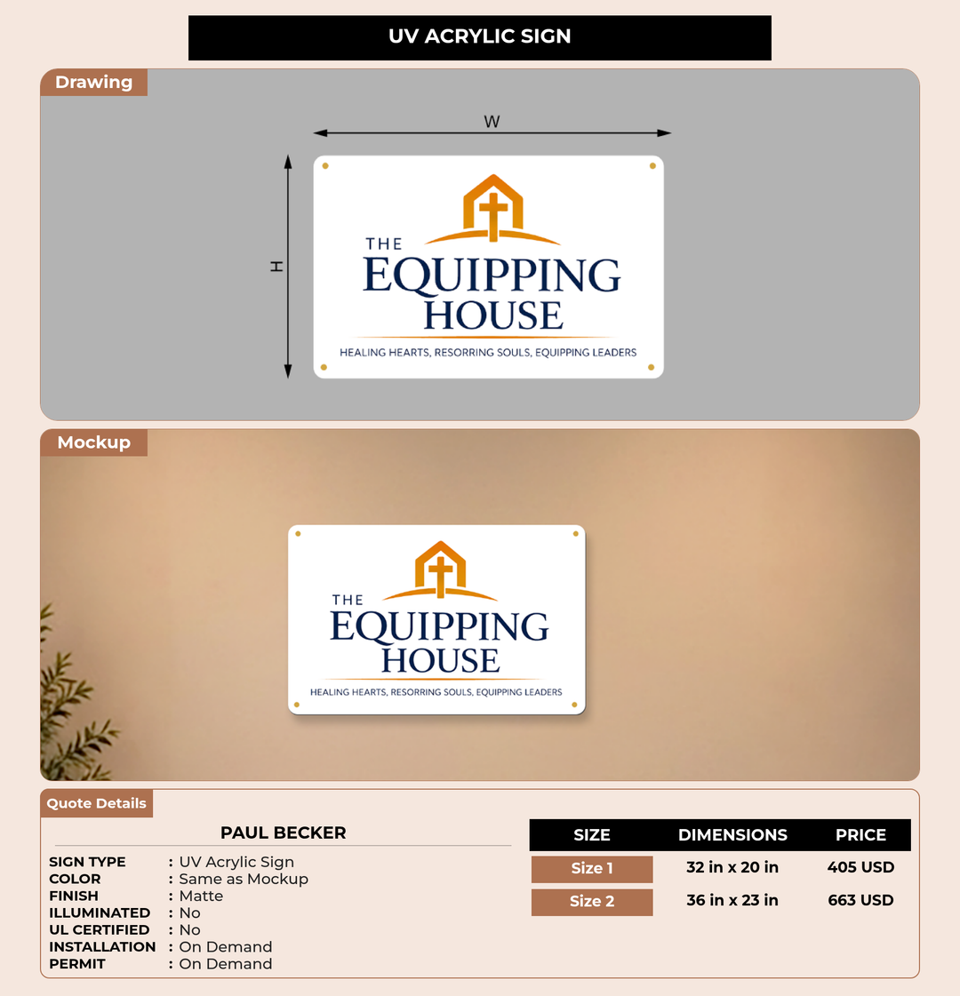 CUSTOM MOCKUP SIGN FOR Paul Becker