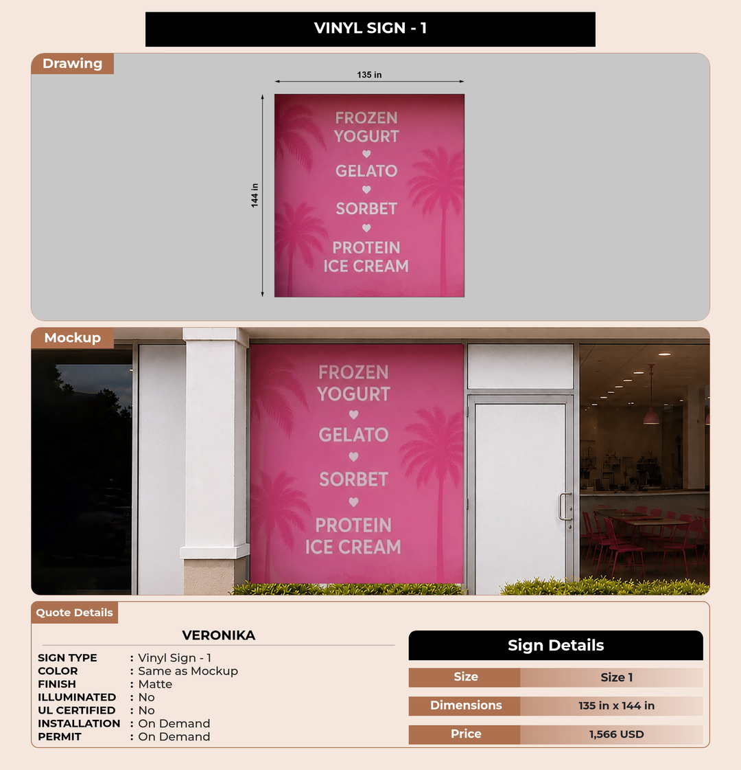 CUSTOM MOCKUP SIGN FOR Veronika