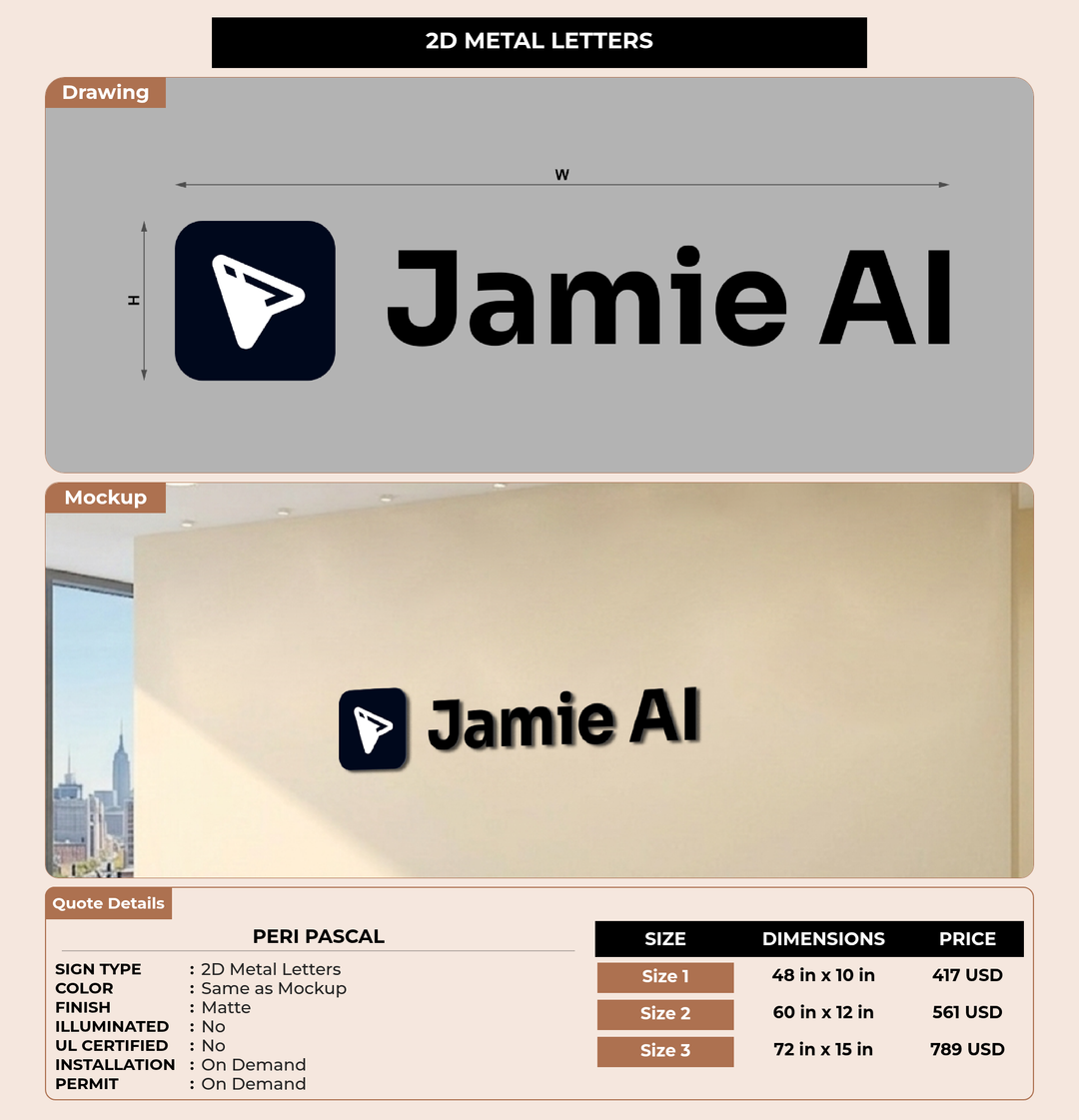 CUSTOM MOCKUP SIGN FOR Peri Pascal