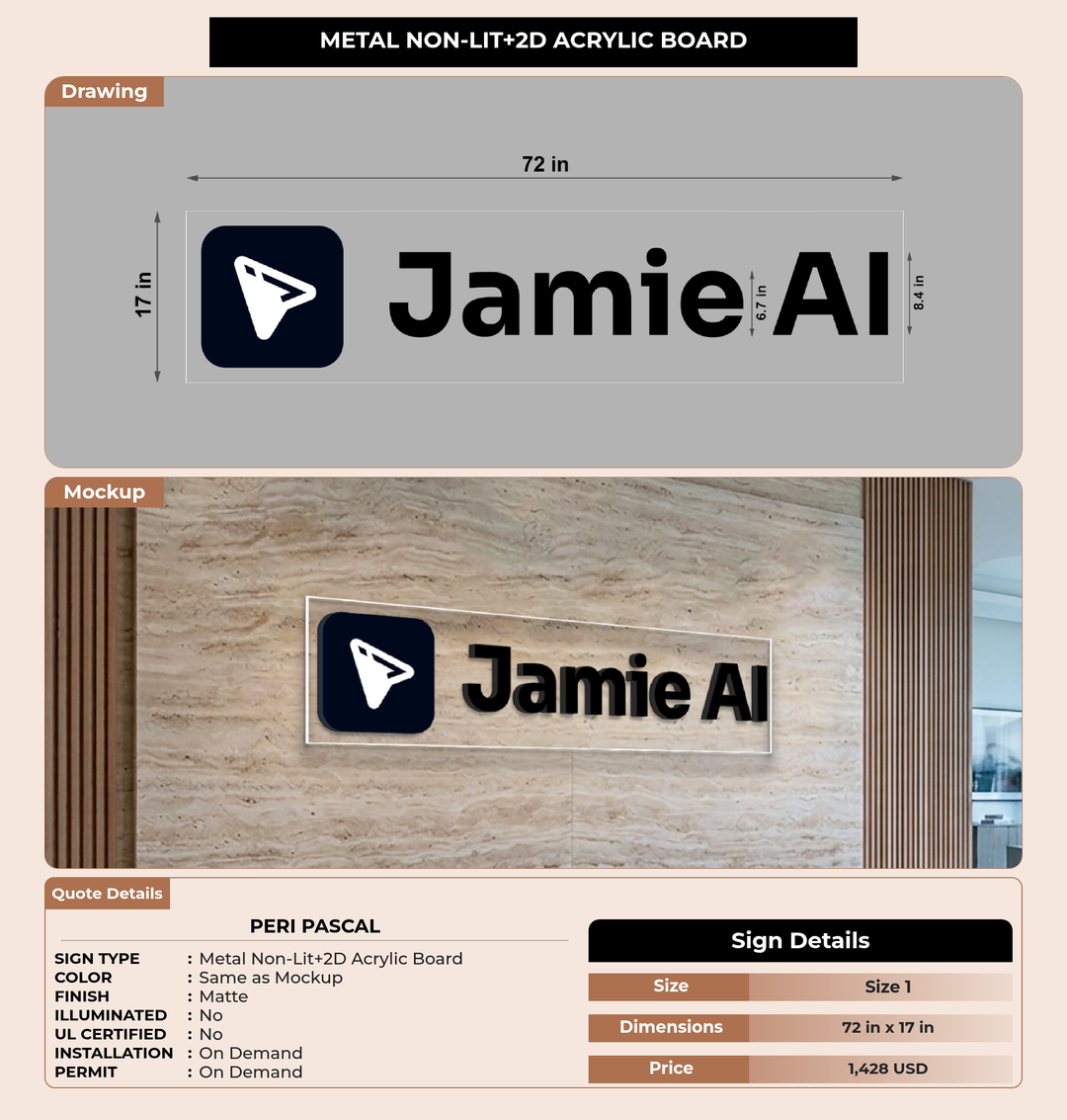 CUSTOM MOCKUP SIGN FOR Peri Pascal