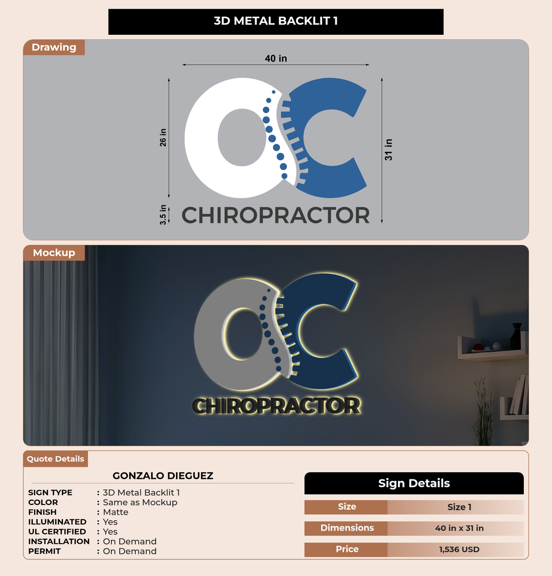 CUSTOM MOCKUP SIGN FOR Gonzalo Dieguez