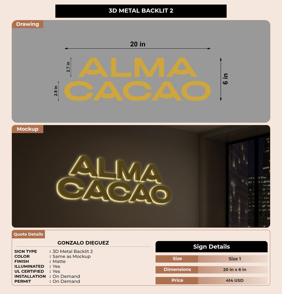 CUSTOM MOCKUP SIGN FOR Gonzalo Dieguez