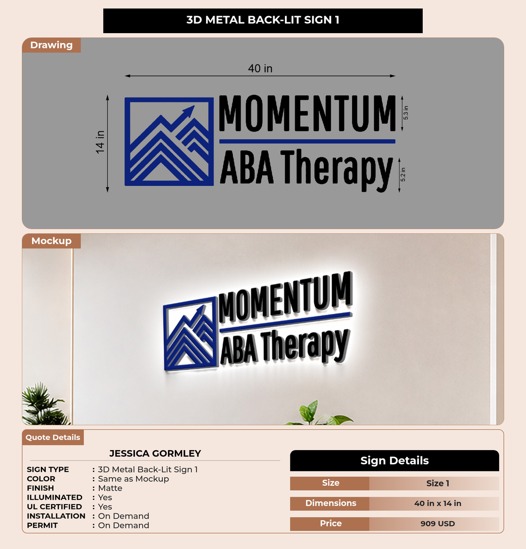 CUSTOM MOCKUP SIGN FOR Jessica Gormley