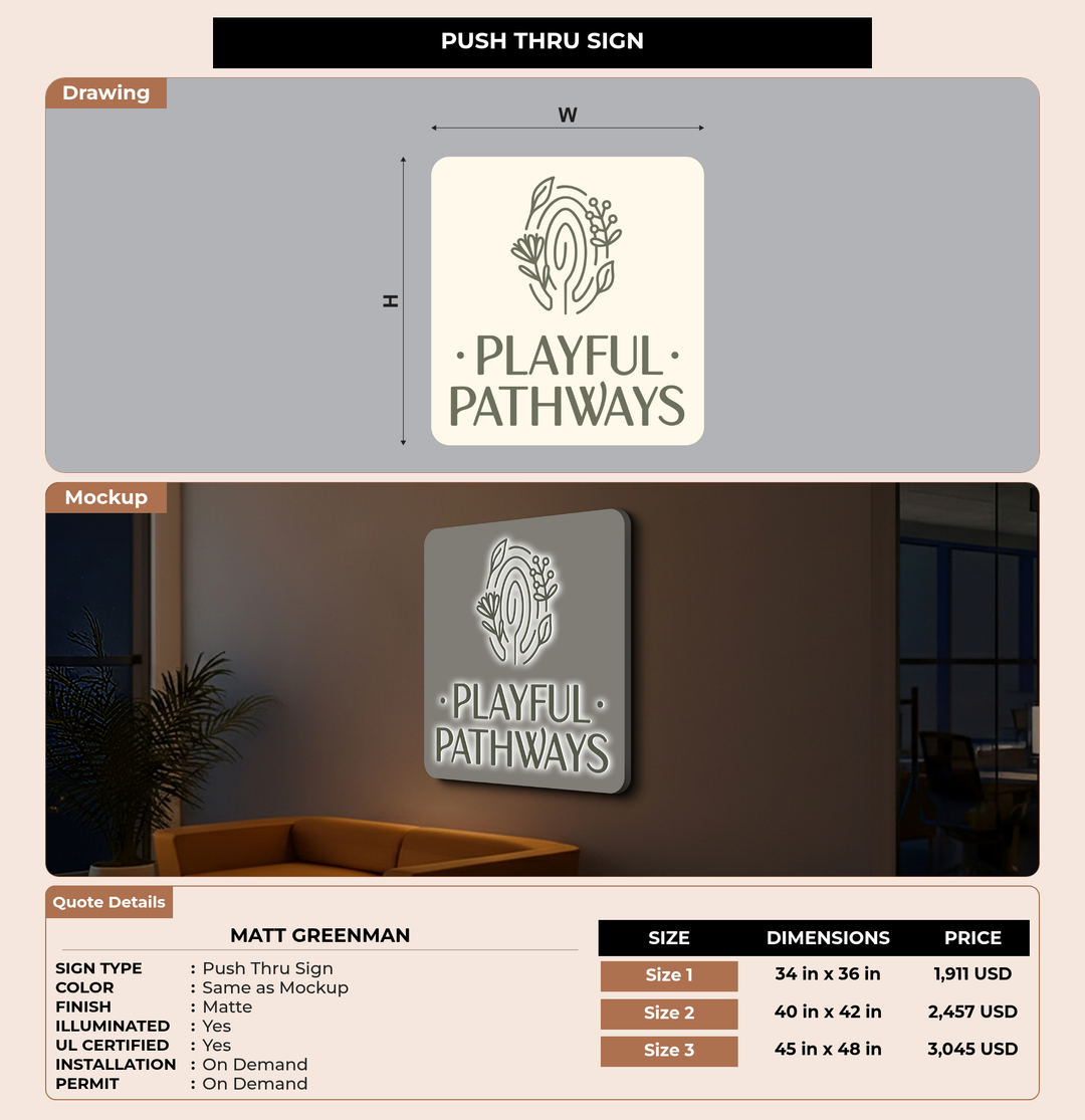 CUSTOM MOCKUP SIGN FOR Matt Greenman