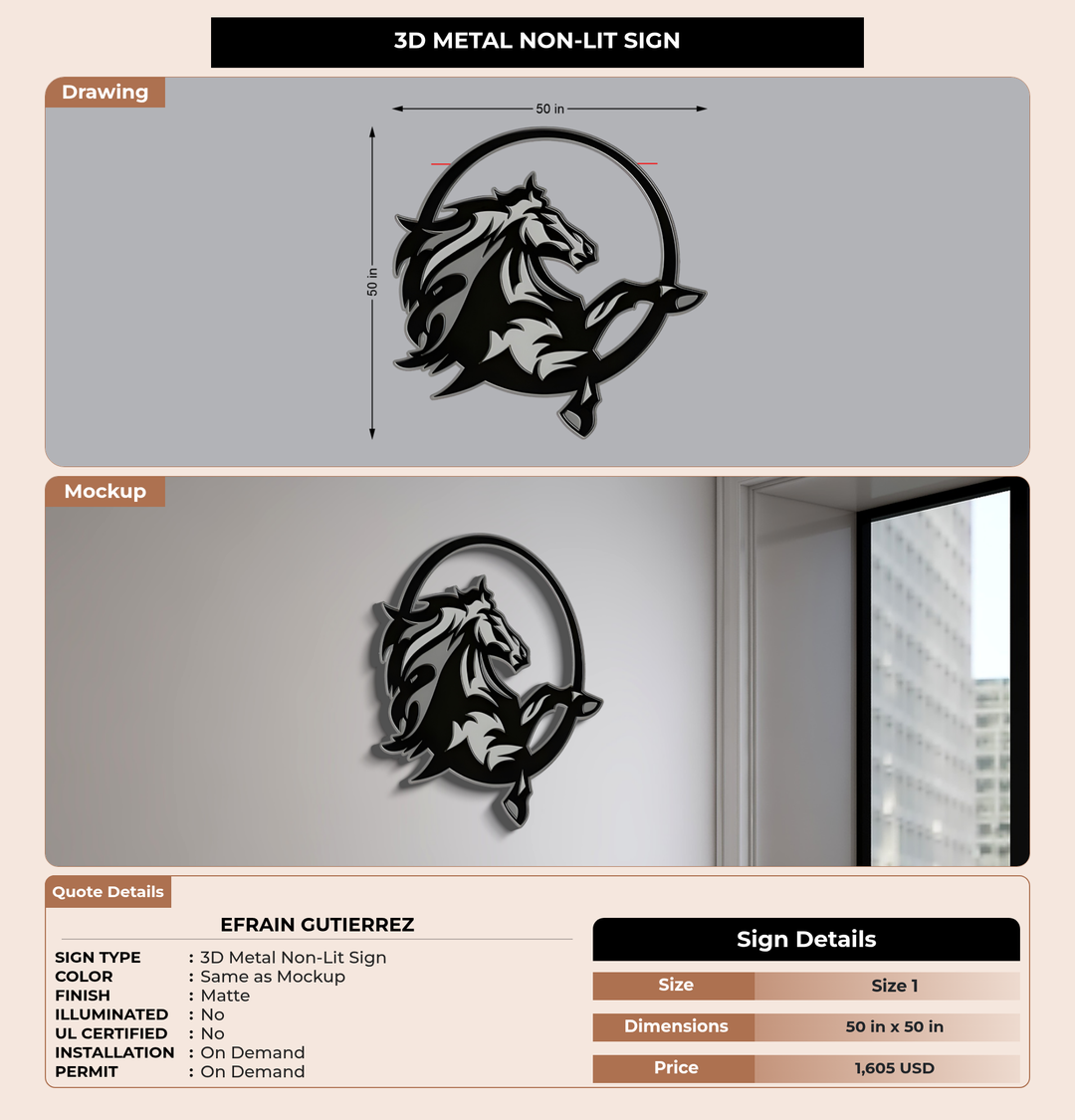 CUSTOM MOCKUP SIGN FOR Efrain Gutierrez