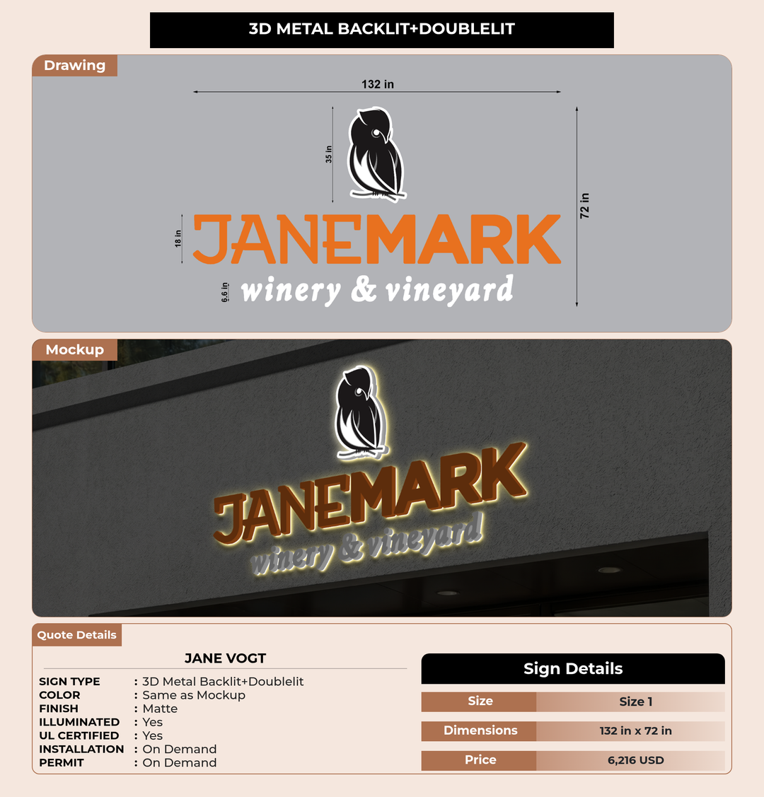 CUSTOM MOCKUP SIGN FOR Jane Vogt