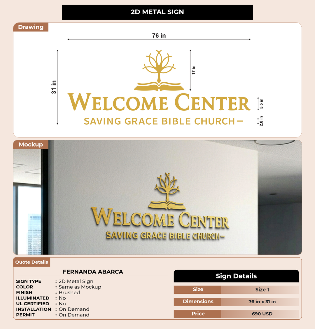 CUSTOM MOCKUP SIGN FOR Fernanda Abarca