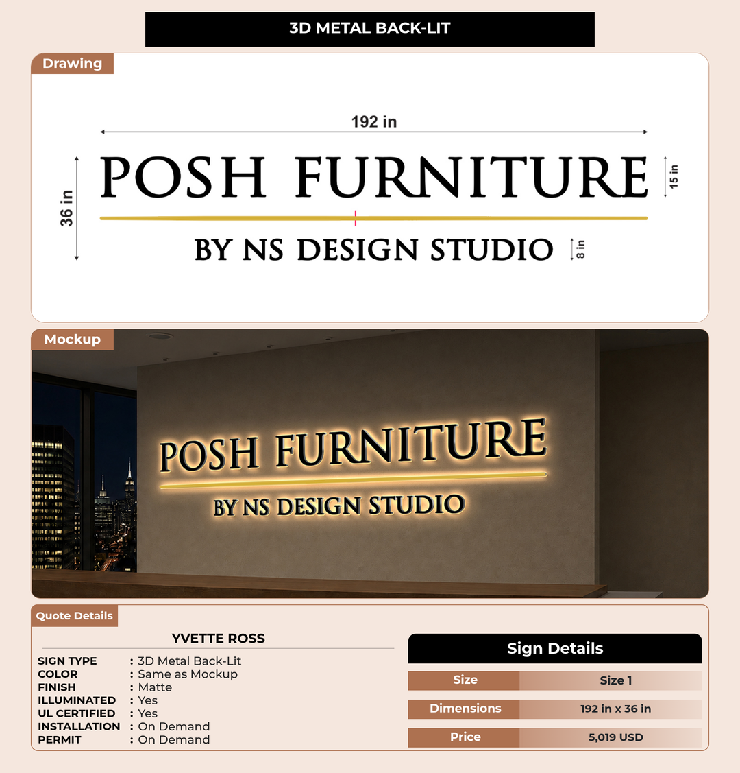 CUSTOM MOCKUP SIGN FOR Yvette Ross