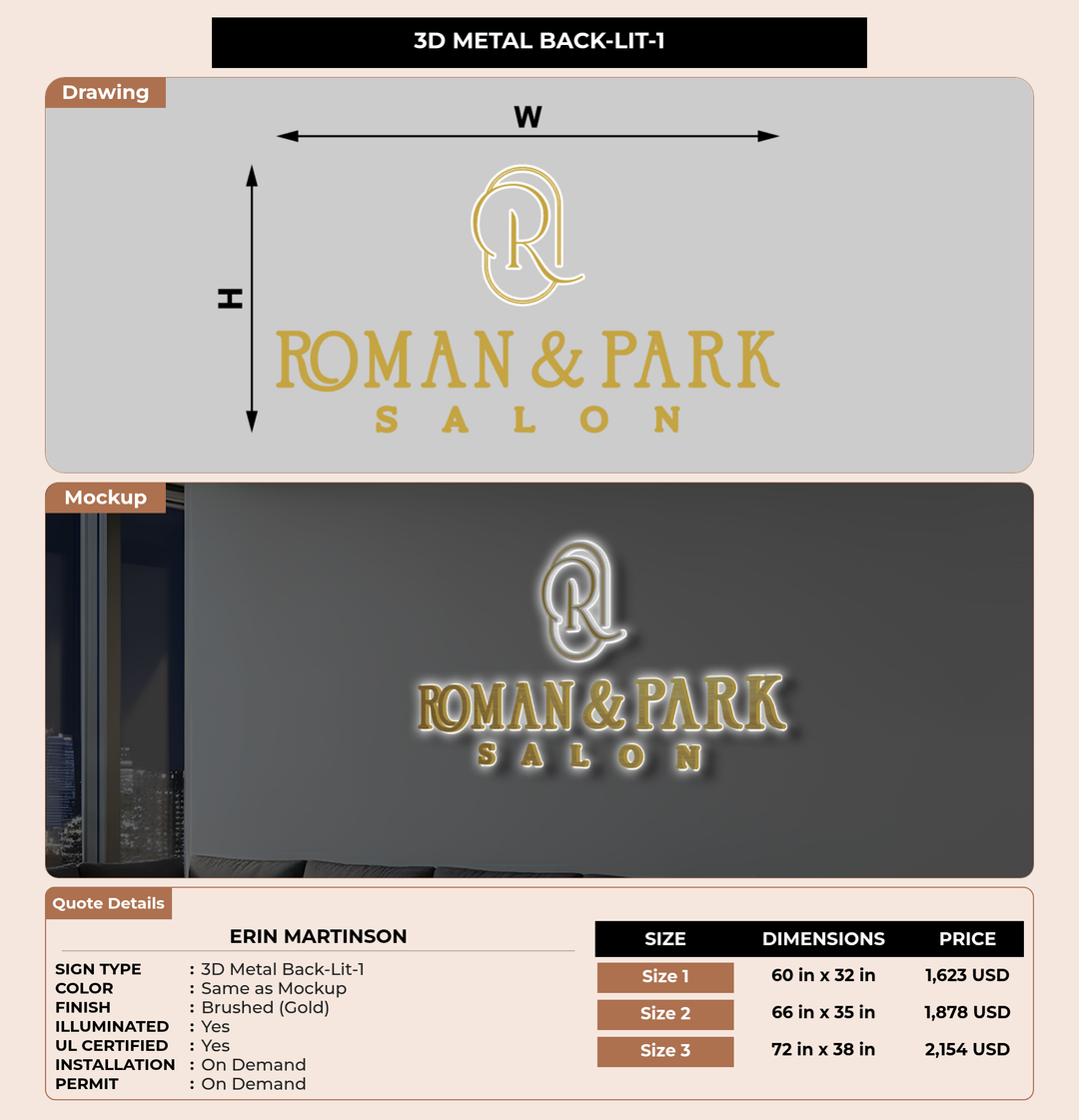 CUSTOM MOCKUP SIGN FOR Erin martinson