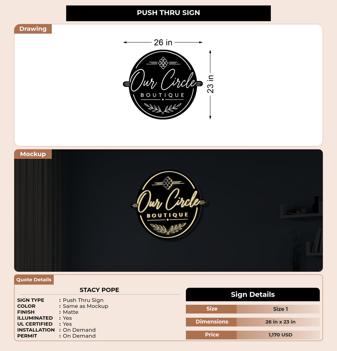 CUSTOM MOCKUP SIGN FOR Stacy Pope