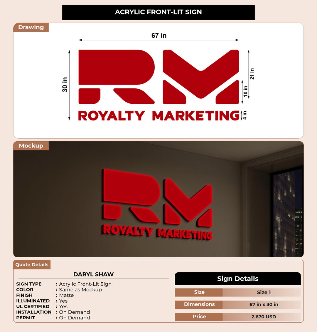 CUSTOM MOCKUP SIGN FOR Daryl Shaw