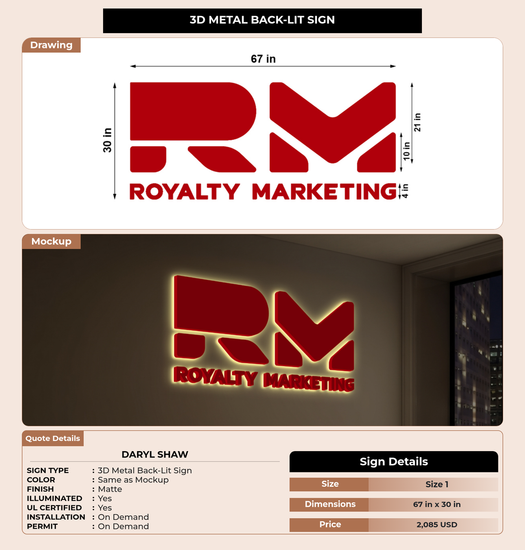 CUSTOM MOCKUP SIGN FOR Daryl Shaw