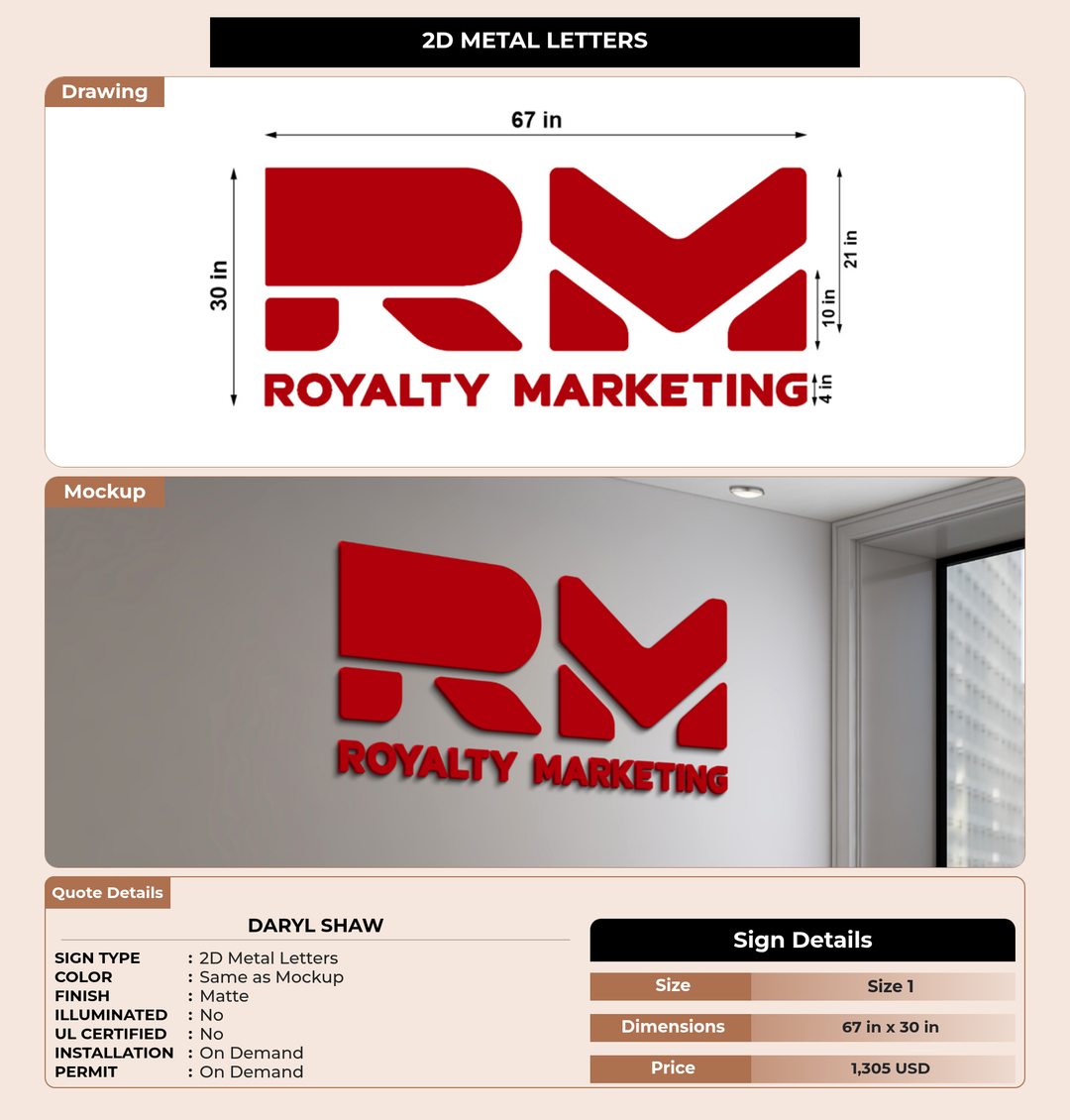 CUSTOM MOCKUP SIGN FOR Daryl Shaw