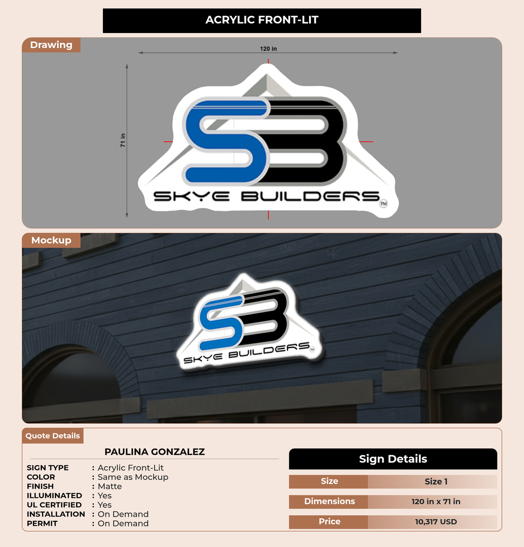 CUSTOM MOCKUP SIGN FOR Paulina Gonzalez