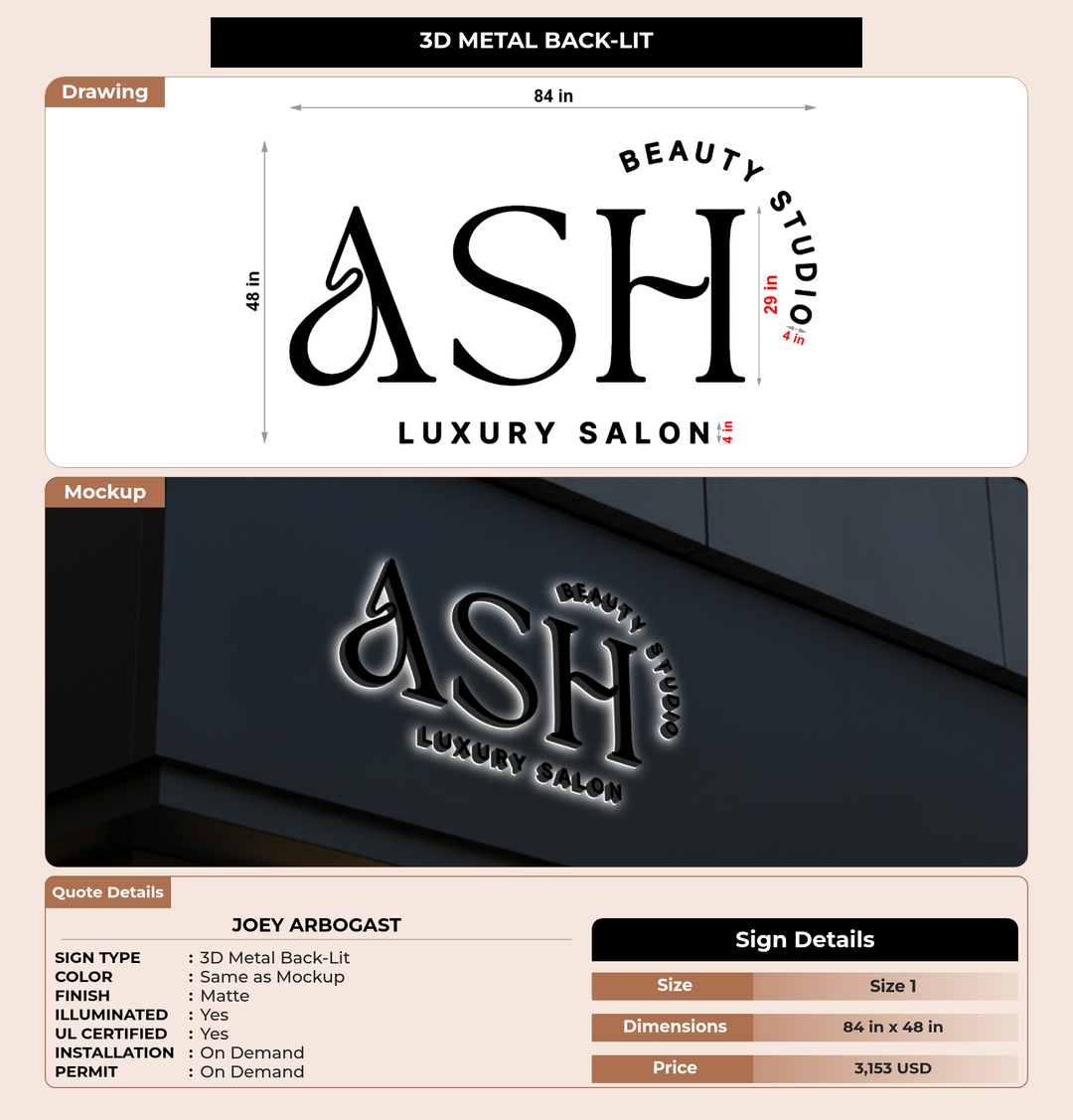 CUSTOM MOCKUP SIGN FOR Joey Arbogast