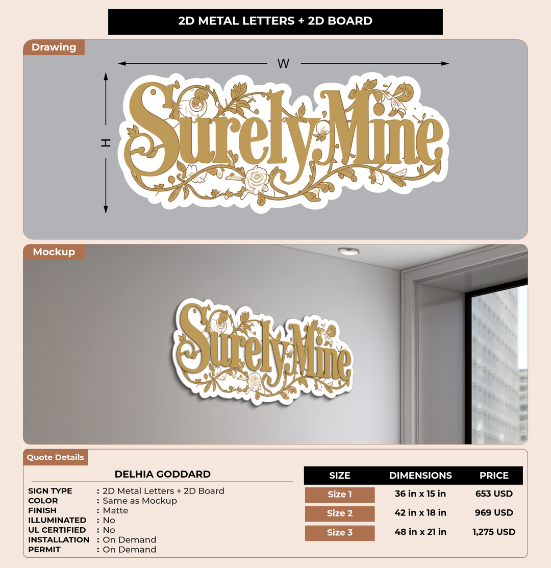 CUSTOM MOCKUP SIGN FOR Delhia Goddard