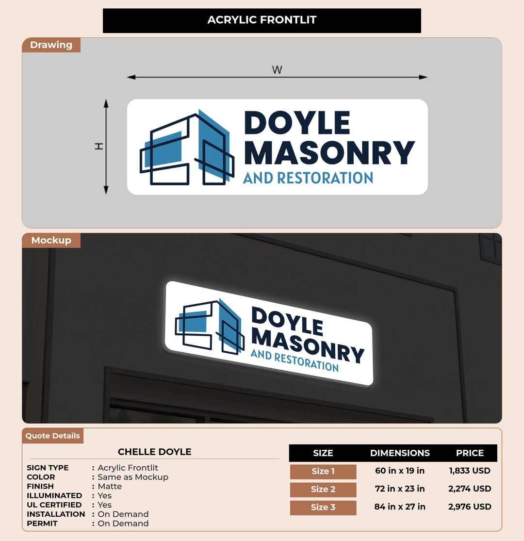 CUSTOM MOCKUP SIGN FOR Chelle Doyle