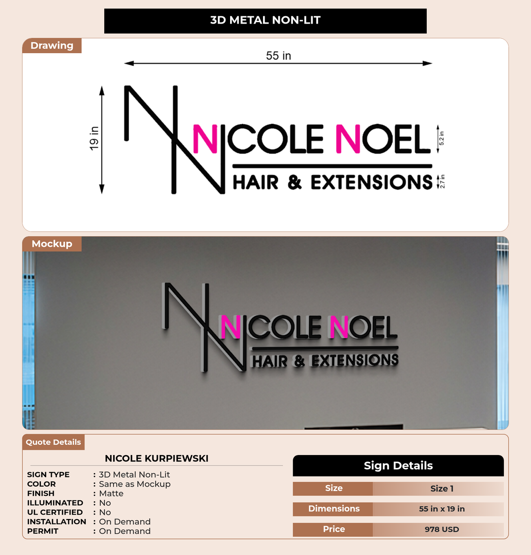CUSTOM MOCKUP SIGN FOR Nicole Kurpiewski