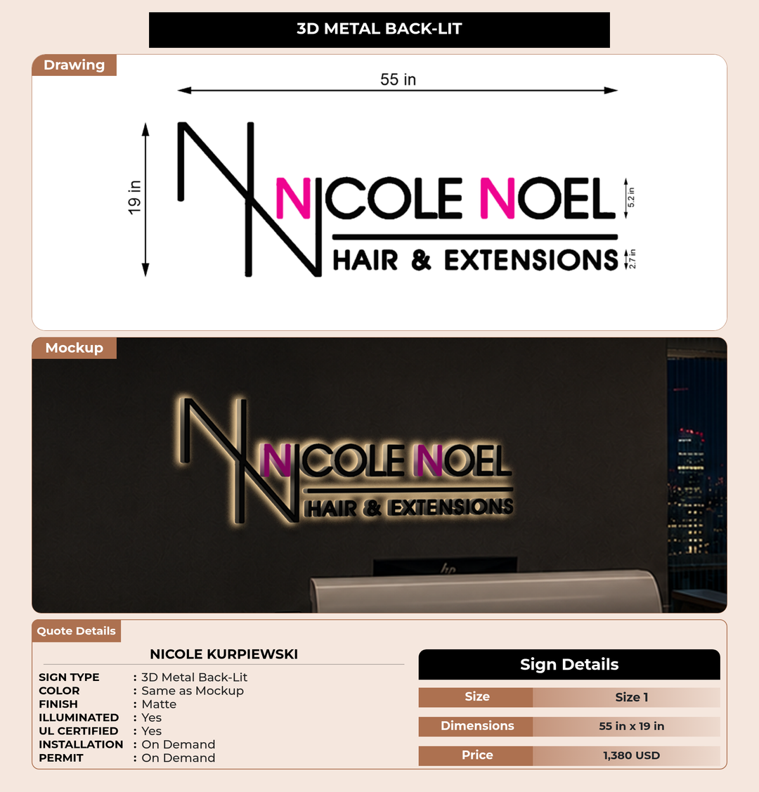 CUSTOM MOCKUP SIGN FOR Nicole Kurpiewski