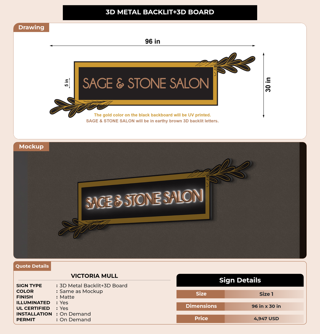 CUSTOM MOCKUP SIGN FOR Victoria mull