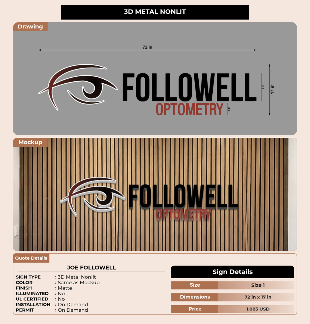 CUSTOM MOCKUP SIGN FOR Joe followell