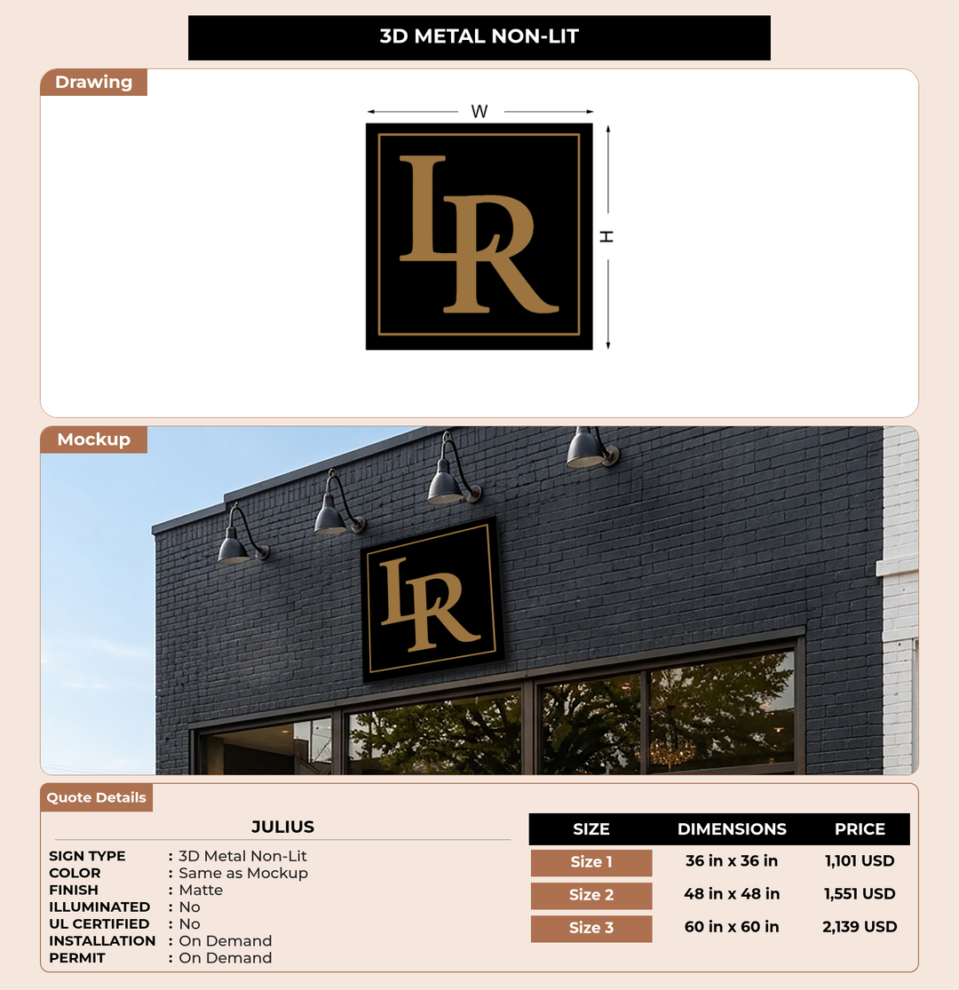 CUSTOM MOCKUP SIGN FOR Julius