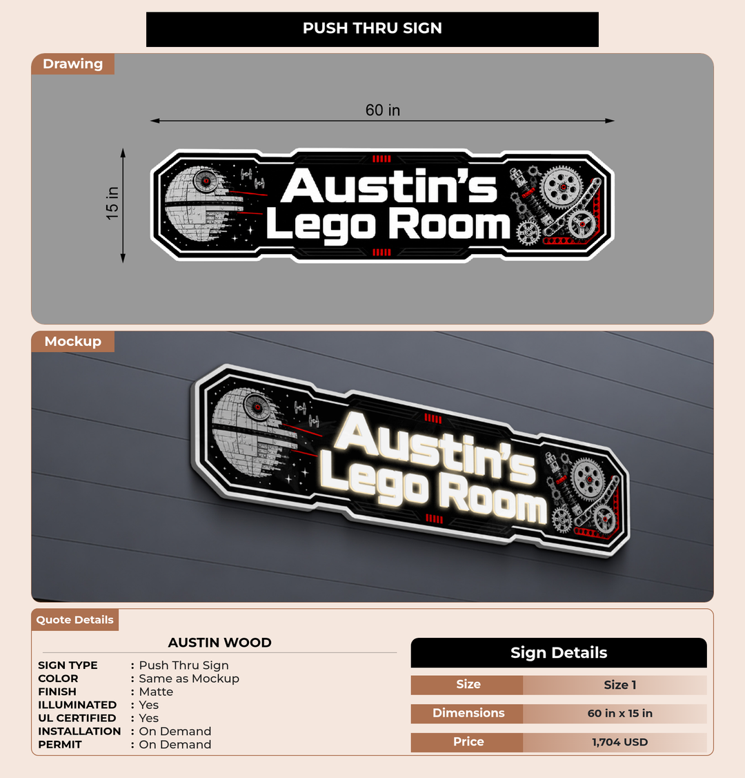 CUSTOM MOCKUP SIGN FOR Austin Wood