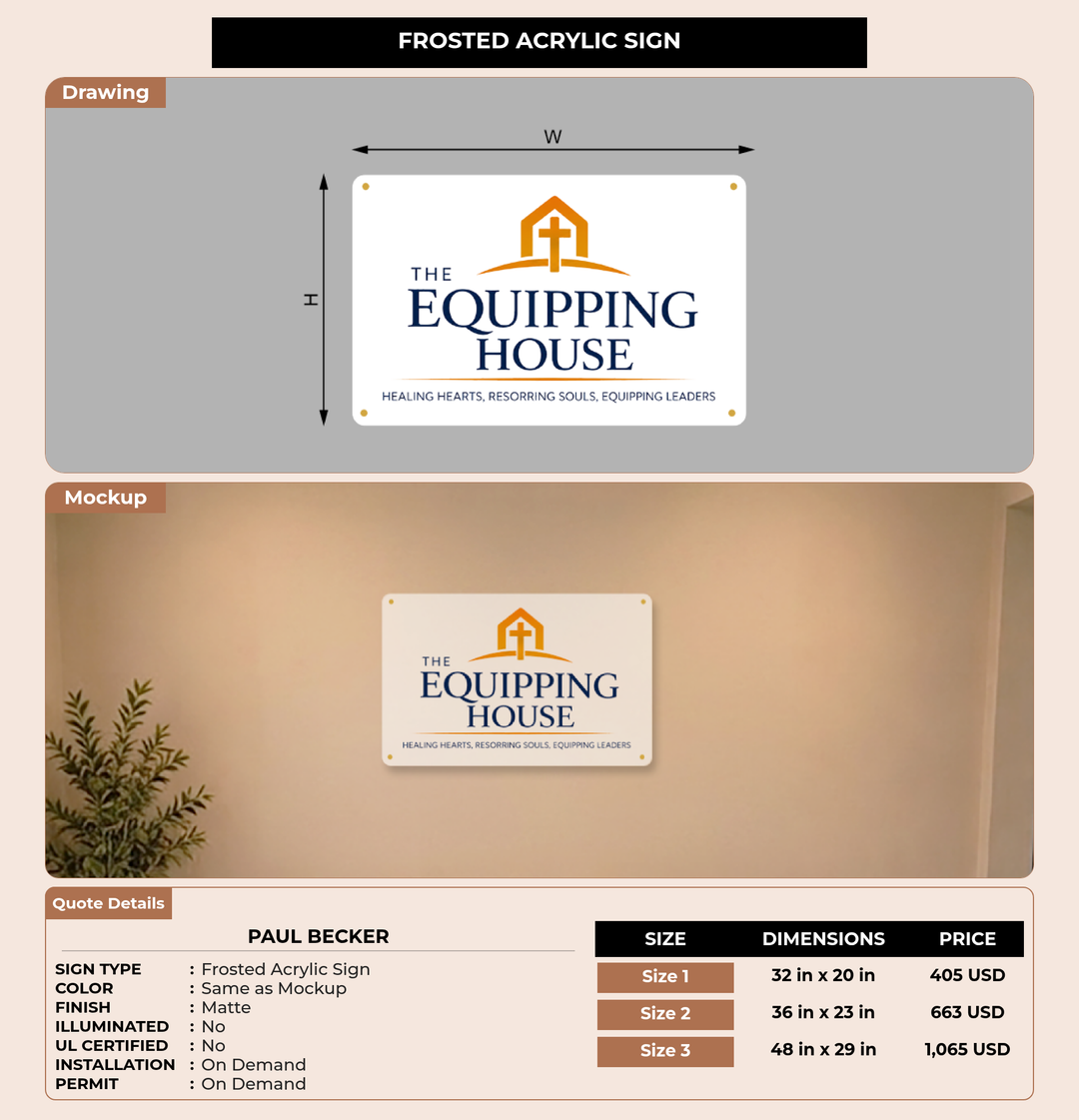CUSTOM MOCKUP SIGN FOR Paul Becker