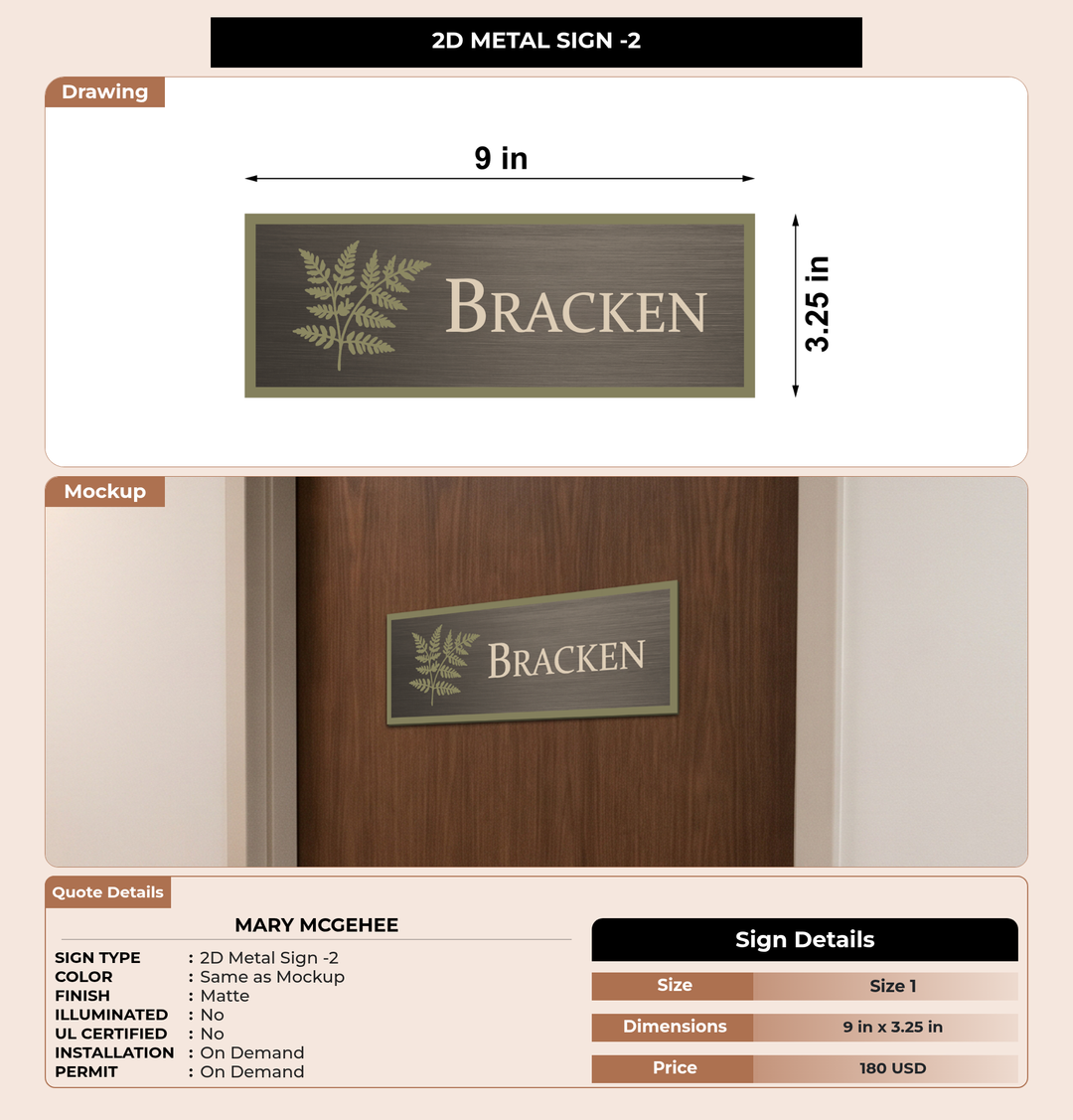 CUSTOM MOCKUP SIGN FOR Mary McGehee