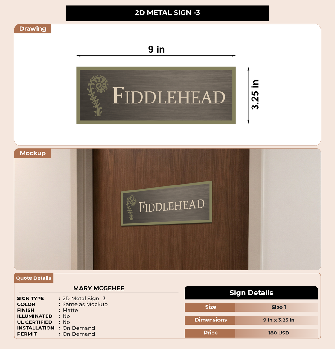 CUSTOM MOCKUP SIGN FOR Mary McGehee
