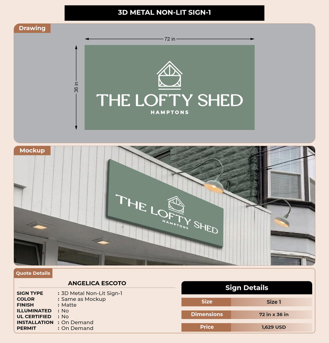 CUSTOM MOCKUP SIGN FOR Angelica escoto