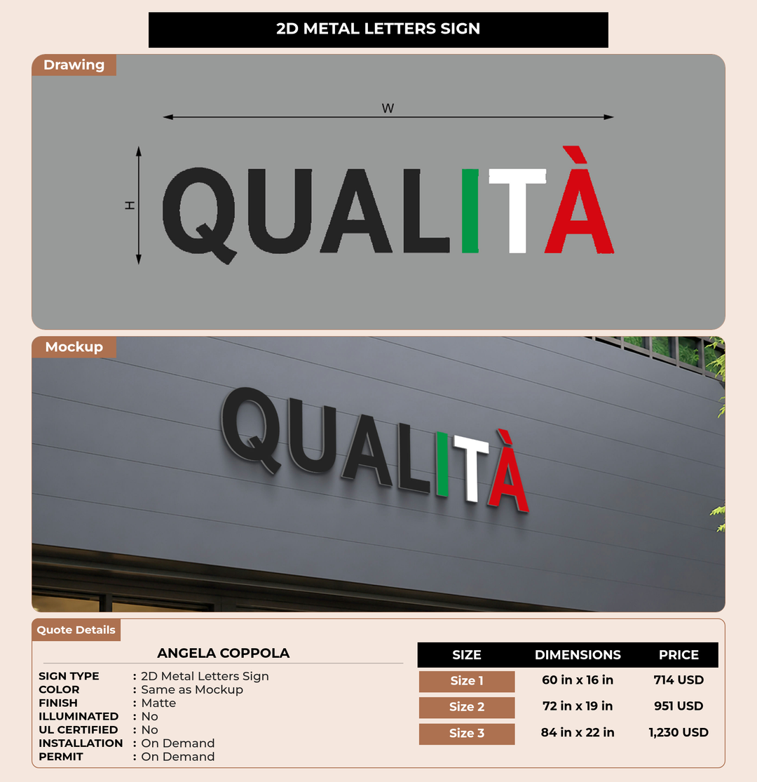 CUSTOM MOCKUP SIGN FOR Angela Coppola