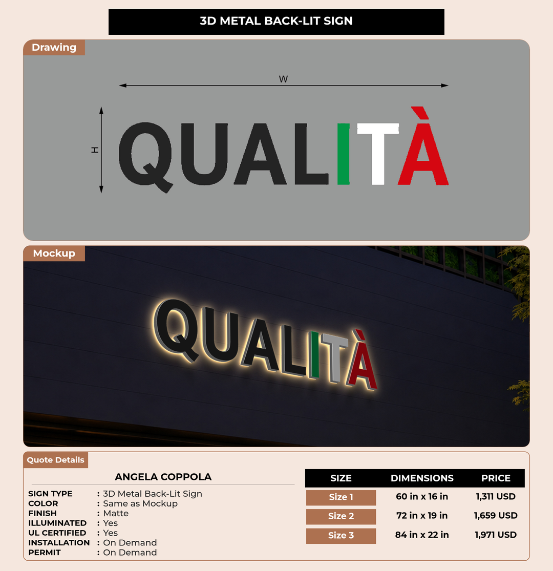 CUSTOM MOCKUP SIGN FOR Angela Coppola
