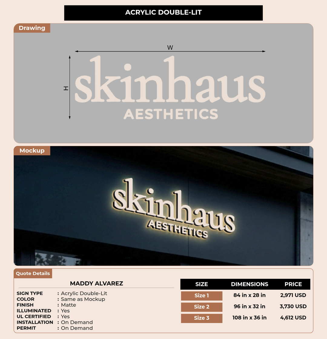 CUSTOM MOCKUP SIGN FOR Maddy Alvarez