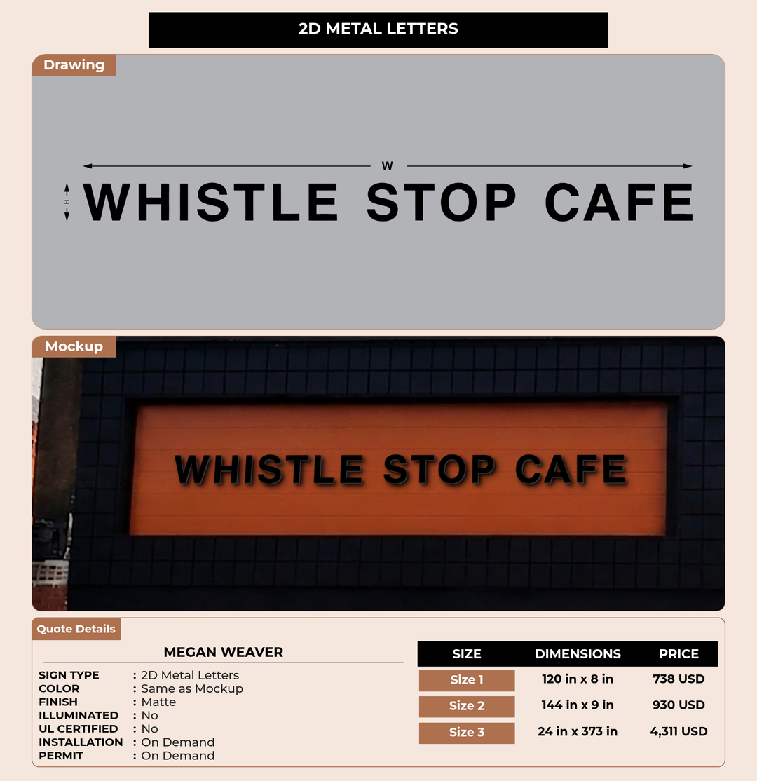 CUSTOM MOCKUP SIGN FOR Megan Weaver