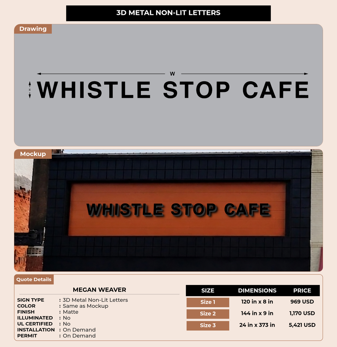 CUSTOM MOCKUP SIGN FOR Megan Weaver