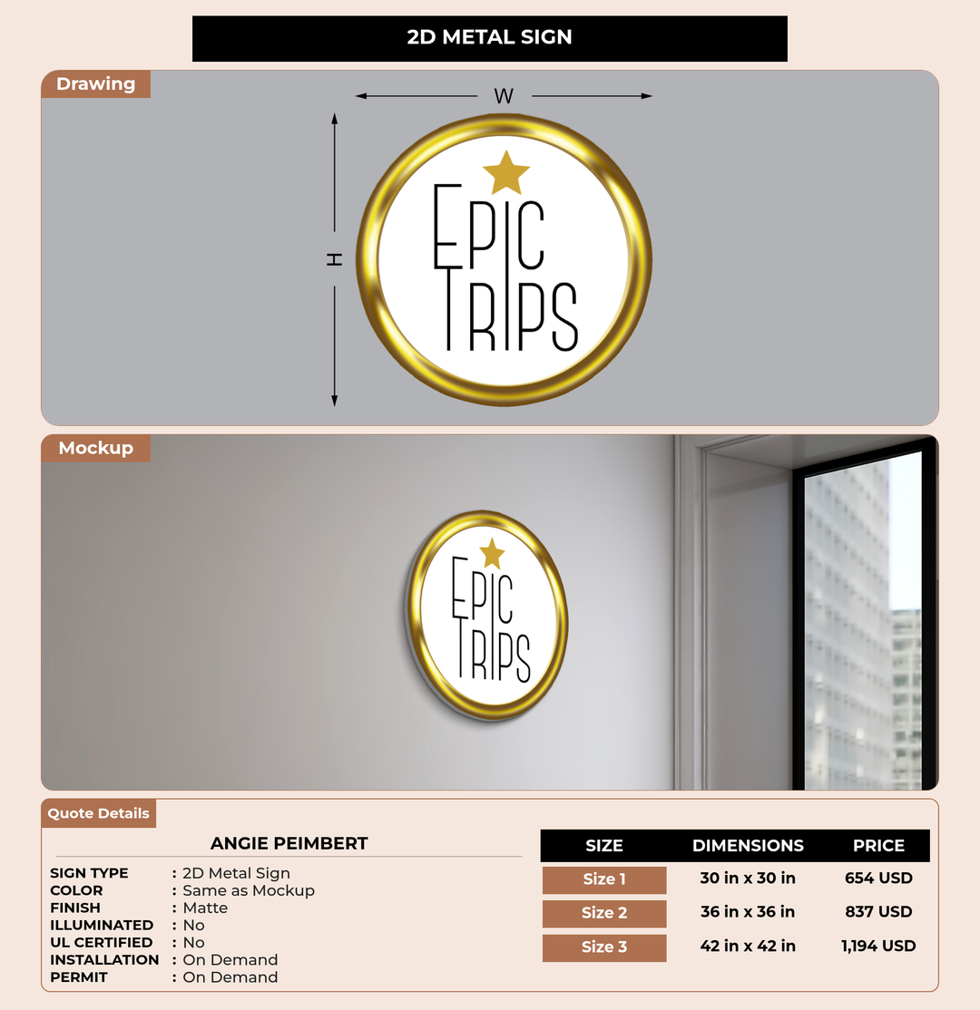 CUSTOM MOCKUP SIGN FOR Angie Peimbert