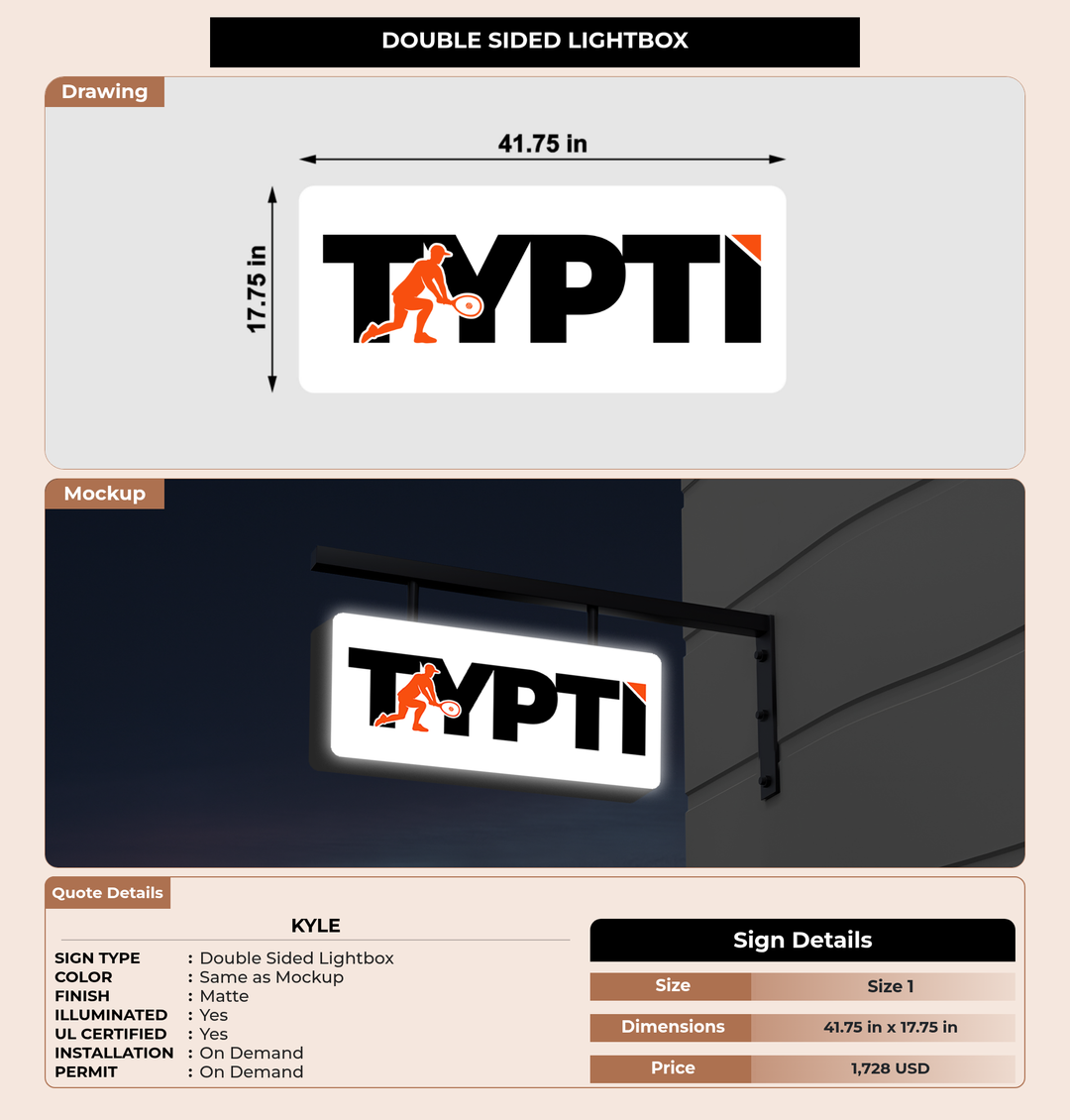CUSTOM MOCKUP SIGN FOR Kyle