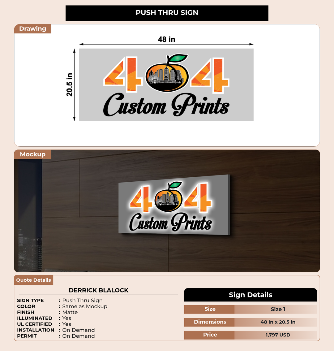 CUSTOM MOCKUP SIGN FOR DERRICK BLALOCK