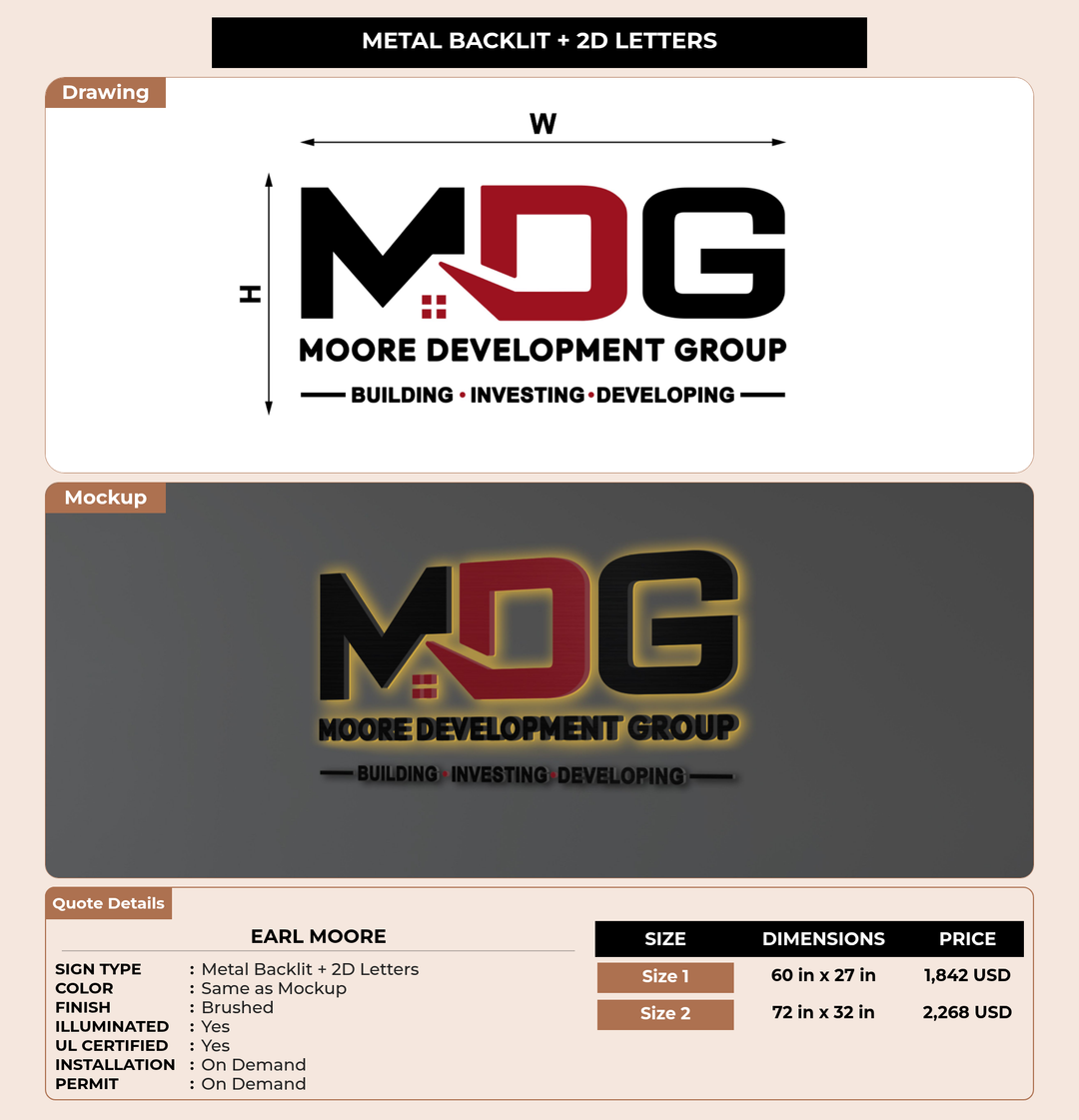 CUSTOM MOCKUP SIGN FOR Earl Moore
